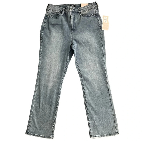 NYDJ Curves 360 Shaper Marilyn Straight Leg Stretch Jeans Thistle Falls 14P Nwt - Picture 9 of 10